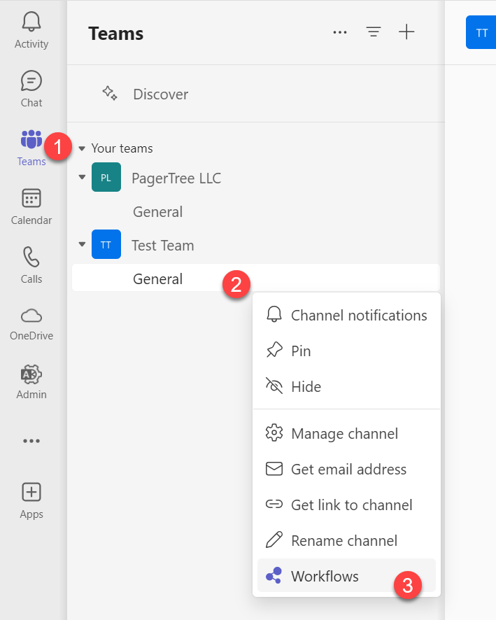 Select the team channel you would like PagerTree to post to.